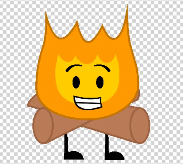 Cartoon Campfire Character with Logs PNG