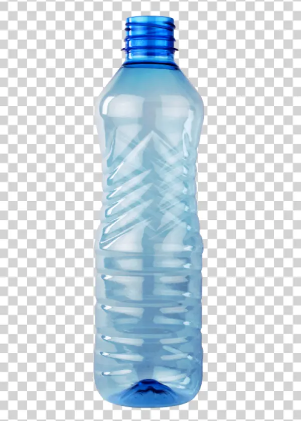 Empty Blue Plastic Bottle PNG Transparent Background