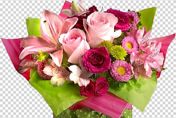 Vibrant Pink Flower Bouquet PNG Transparent Background