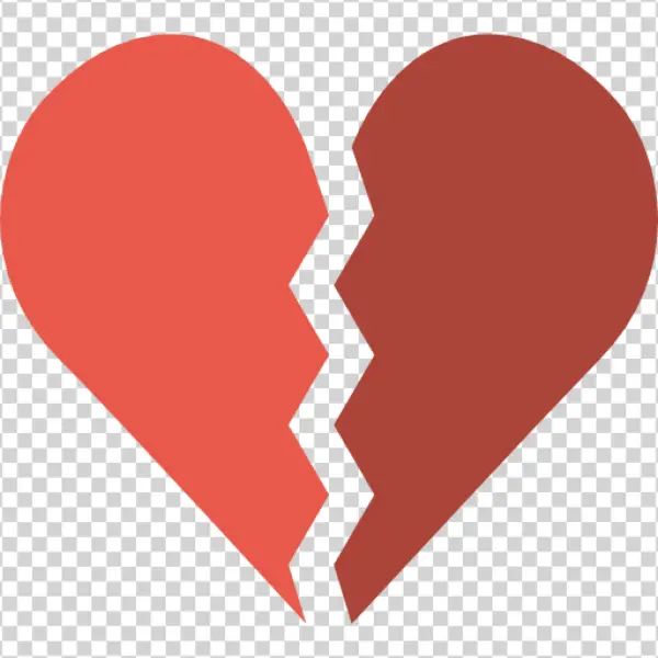 Broken Red Heart PNG Transparent Background