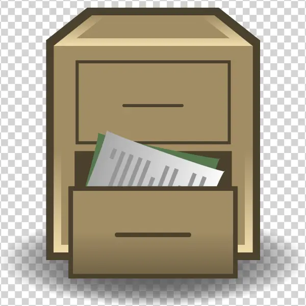 Filing Cabinet with Documents PNG Transparent