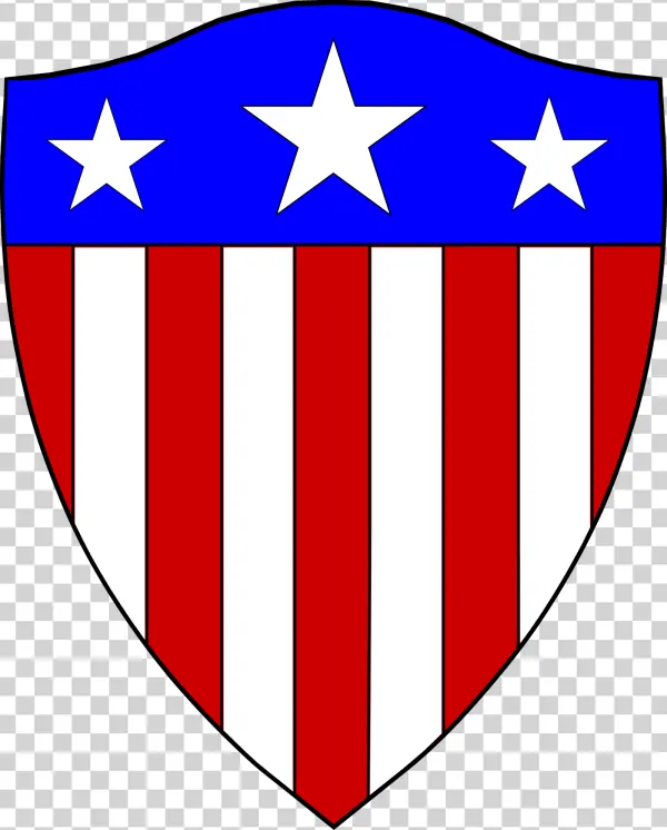 American Flag Shield Emblem PNG Transparent Background
