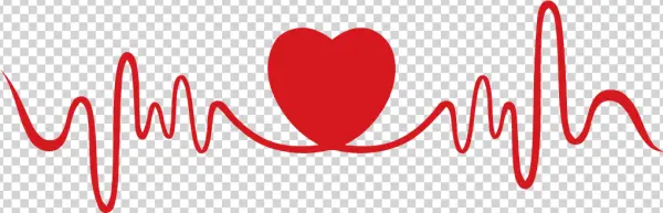 Red Heart ECG Line PNG Transparent Background