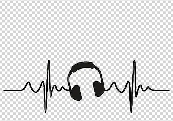 Headphones Heartbeat Line PNG Transparent
