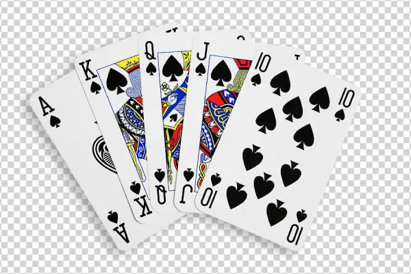 Royal Flush Spades Playing Cards PNG Transparent Background