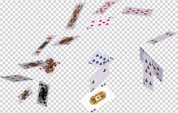 Falling Playing Cards PNG Transparent Background