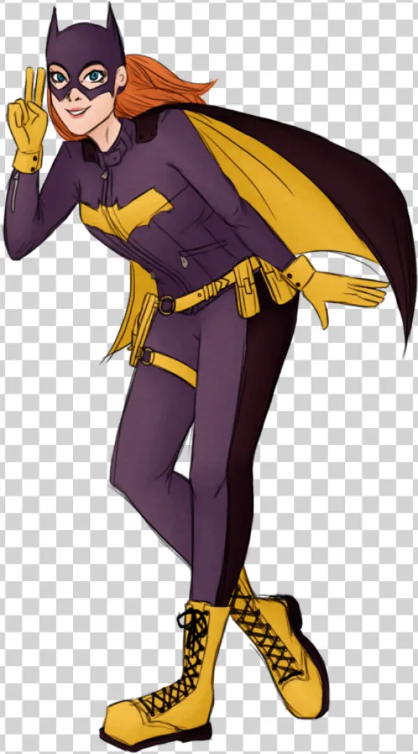 Batgirl Illustration Peace Sign PNG