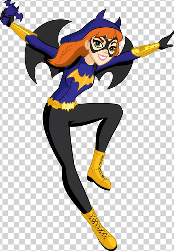 Batgirl Cartoon PNG Transparent Background