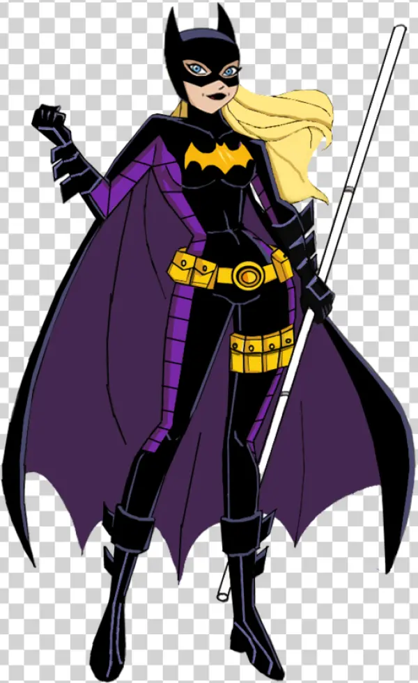 Cartoon Batgirl Superhero PNG Transparent Background