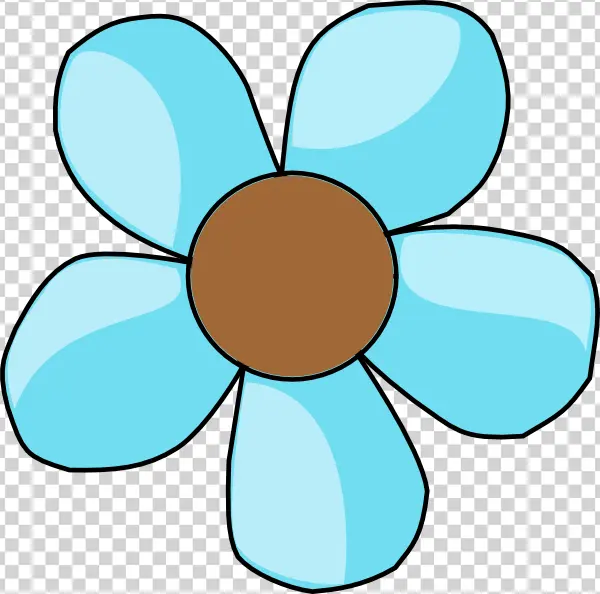 Light Blue Cartoon Flower PNG