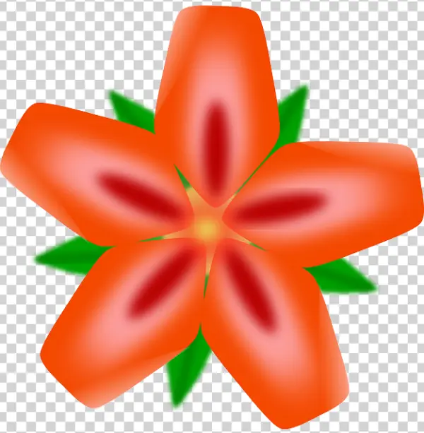 Red Orange Stylized Flower PNG Transparent Background