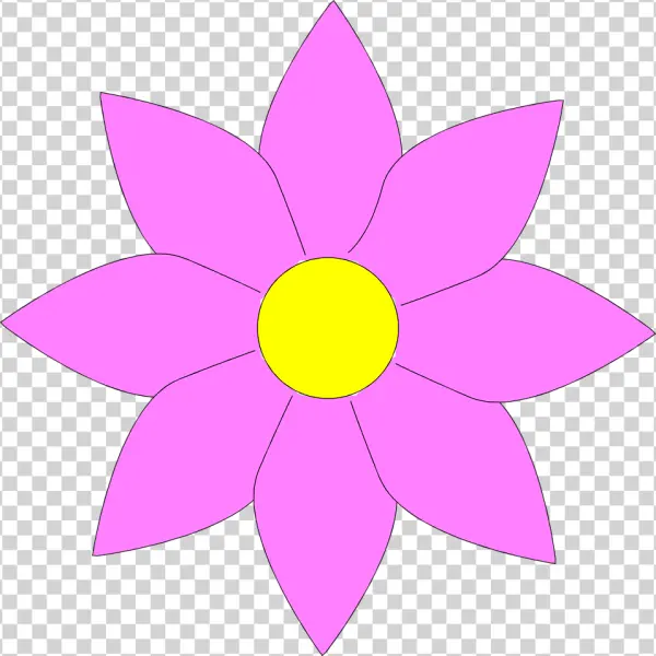 Simple Pink Flower PNG Transparent Background