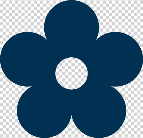 Dark Blue Simple Flower Icon PNG