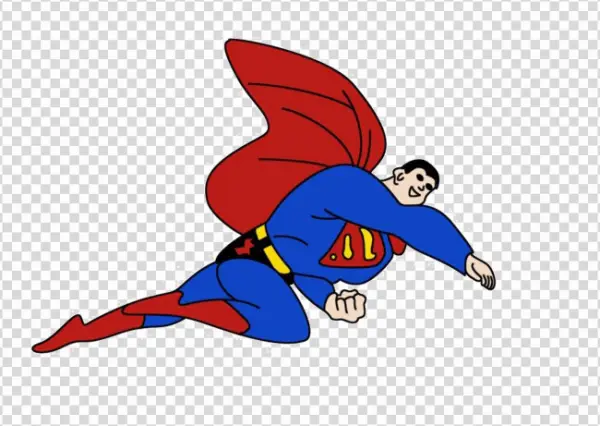Cartoon Superman Flying PNG Transparent Background