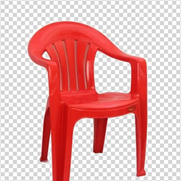 Red Plastic Chair PNG Transparent Background