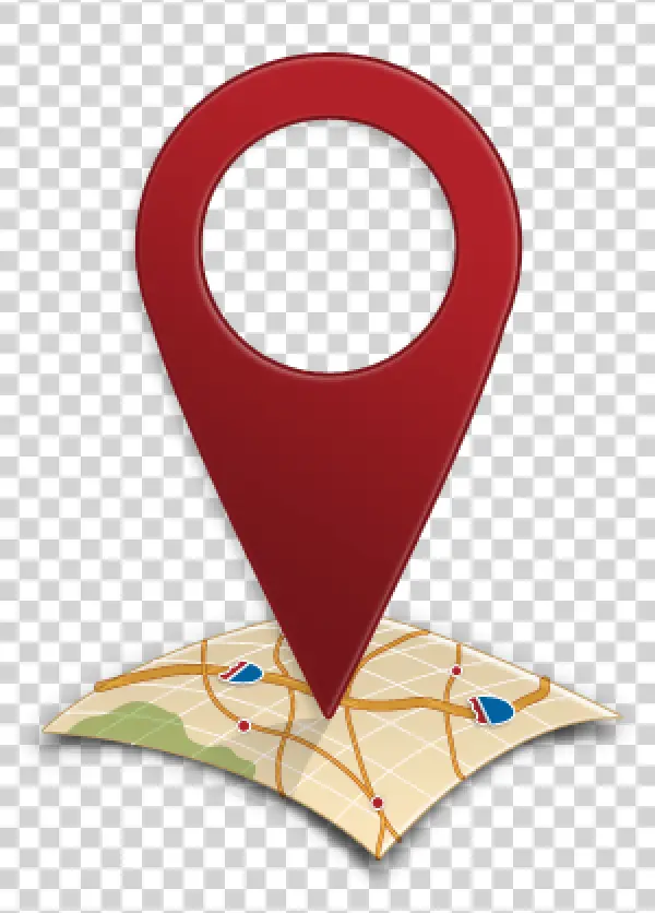 Red Location Pin on Map PNG Transparent Background