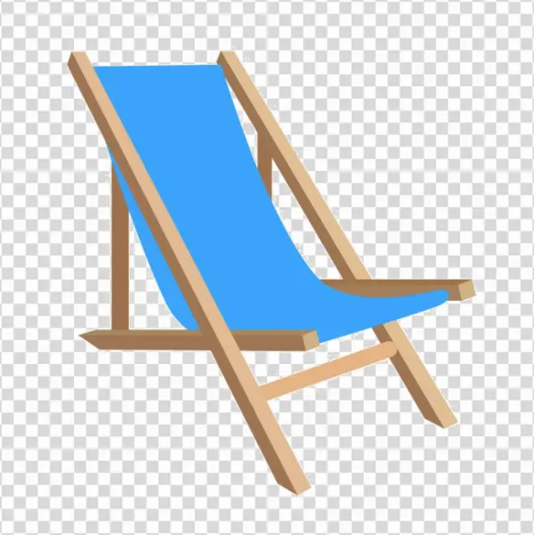 Blue Deck Chair PNG Transparent Background