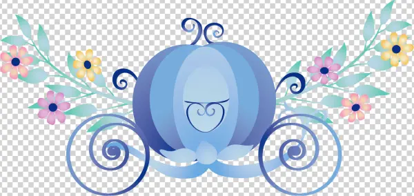 Fairytale Blue Pumpkin Carriage PNG