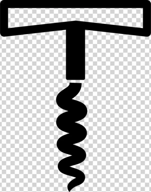 Simple Corkscrew Outline PNG Transparent Background