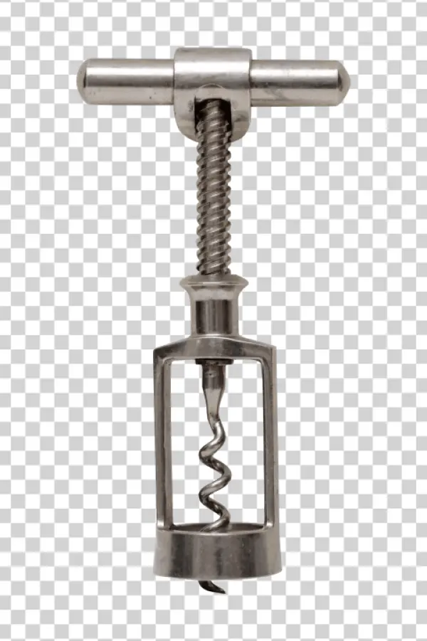 Vintage Metal Corkscrew PNG Transparent Background