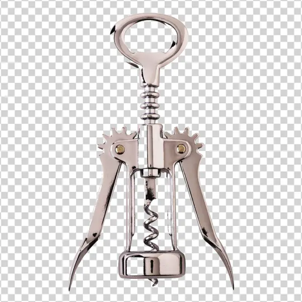 Silver Winged Corkscrew PNG Transparent Background