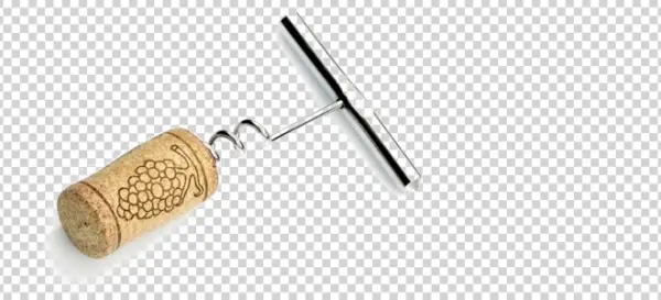 Corkscrew in Wine Cork PNG Transparent