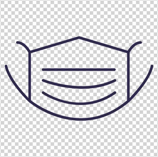 Face Mask Line Art Icon Transparent PNG