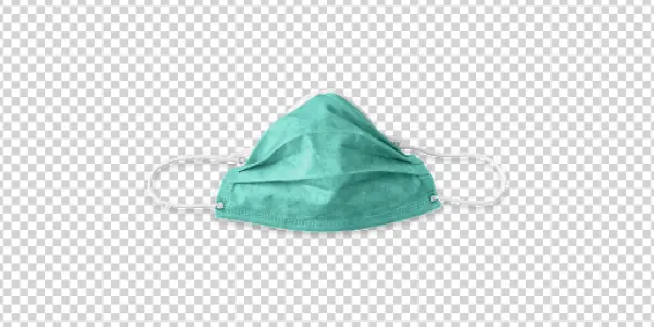 Teal Medical Face Mask PNG Transparent Background