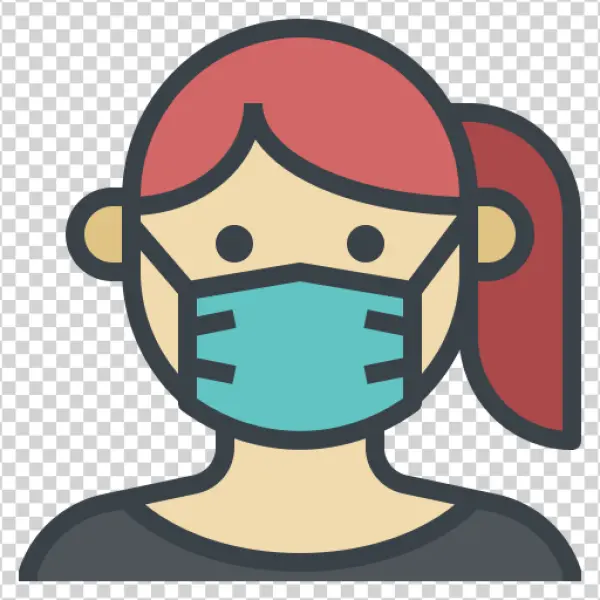 Person with Medical Mask Icon PNG Transparent