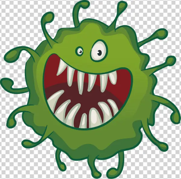 Cartoon Green Monster Virus PNG Transparent Background