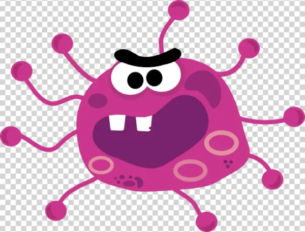 Cute Cartoon Pink Microbe PNG Transparent