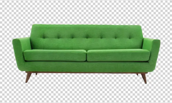 Green Mid-Century Modern Sofa PNG Transparent Background