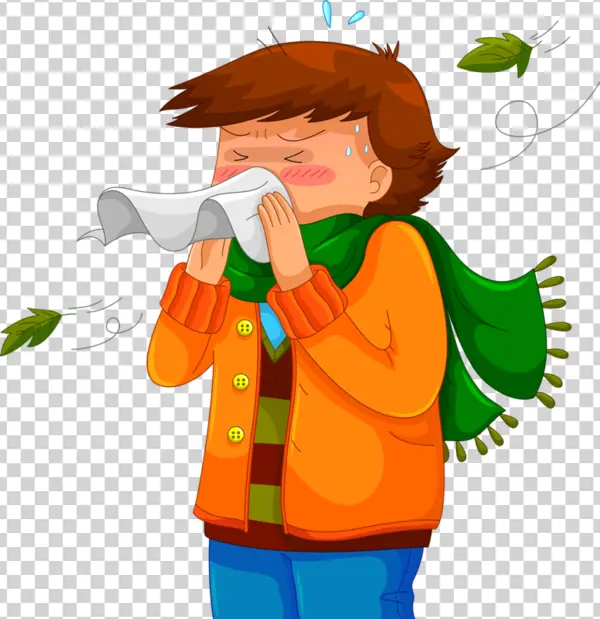 Cartoon Person Sneezing Allergies PNG Transparent