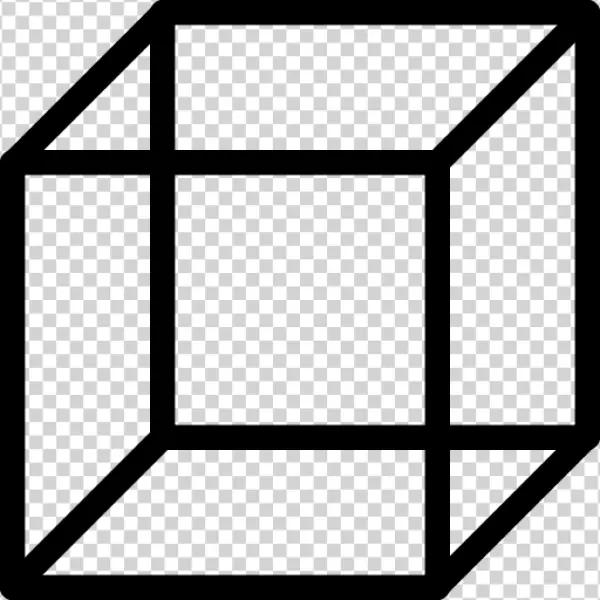 Wireframe Cube Outline PNG Transparent Background