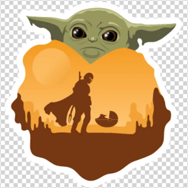 Baby Yoda Mandalorian Silhouette PNG Transparent Background