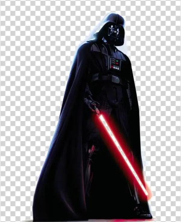 Darth Vader with Lightsaber PNG Transparent Background