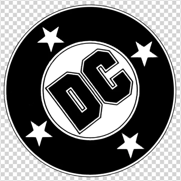 DC Comics Logo with Stars PNG Transparent Background