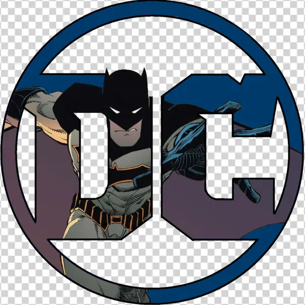 Batman in DC Comics Logo PNG Transparent