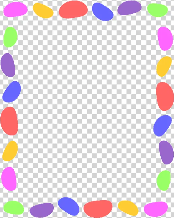 Colorful Pebble Frame PNG Transparent Background