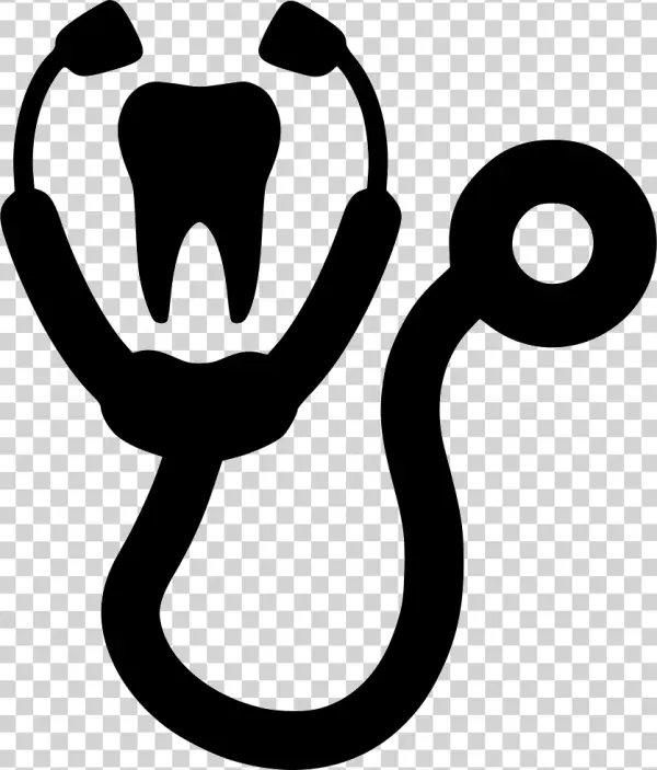 Dentistry Stethoscope and Tooth Icon PNG