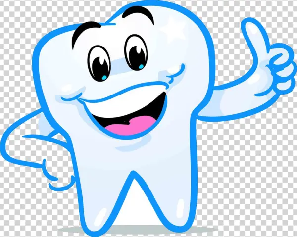 Happy Cartoon Tooth Thumbs Up PNG