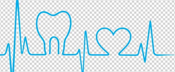 Dental Heartbeat ECG with Tooth and Heart Icon PNG