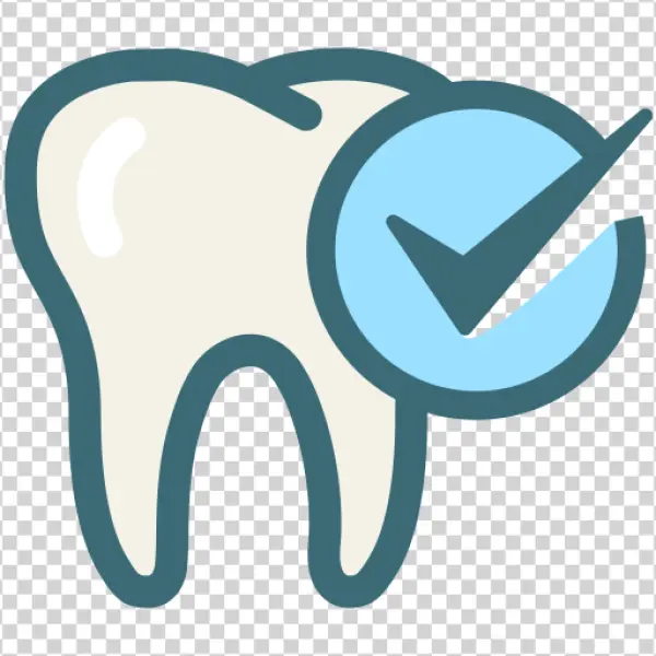 Healthy Tooth with Checkmark Icon PNG Transparent