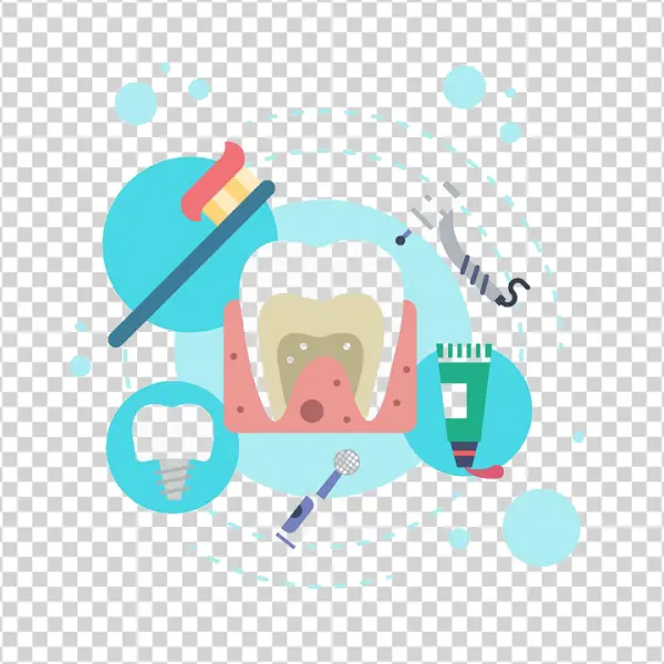 Dental Care Icons & Oral Health Tools PNG Transparent Background