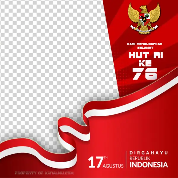 Indonesia 76th Independence Day Twibbon Frame PNG