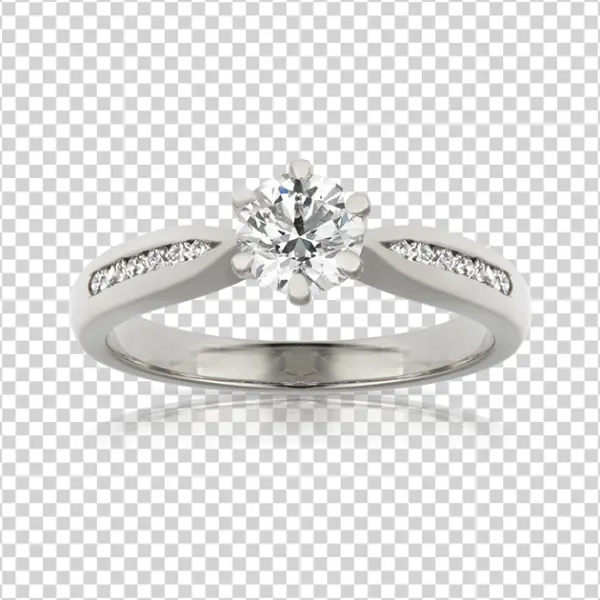 Elegant Diamond Engagement Ring PNG Transparent Background