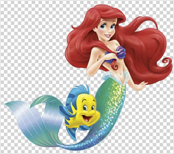 Ariel and Flounder PNG Transparent Background