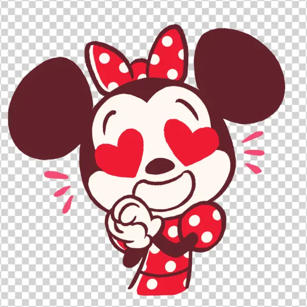 Minnie Mouse Heart Eyes Sticker PNG