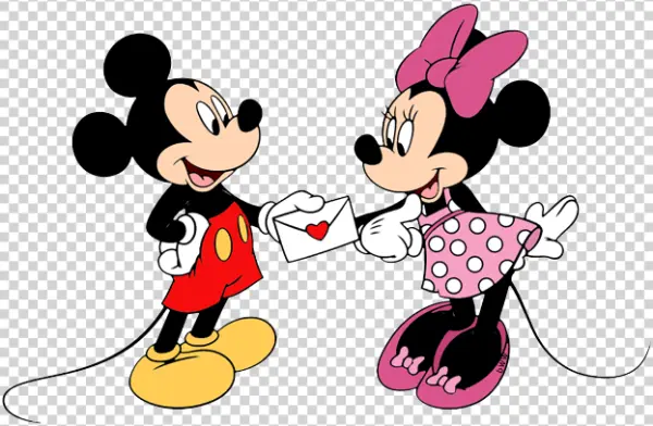 Mickey and Minnie Mouse Love Letter PNG