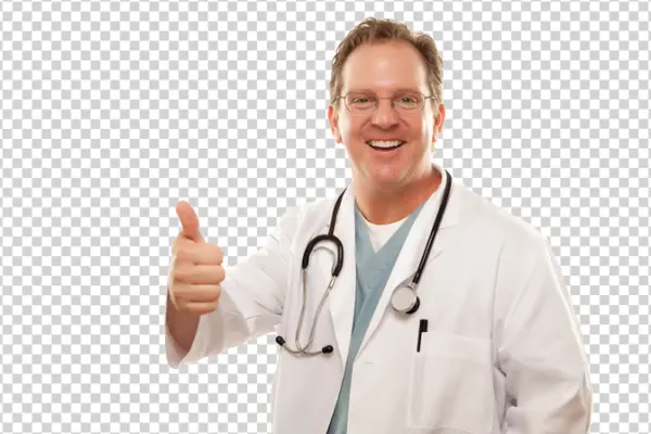 Smiling Doctor Thumbs Up PNG Transparent Background